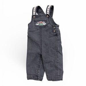 Friends Central Perk Logo Faded Black Denim Infant Overall 9 Months